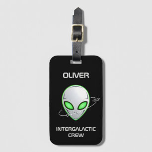 スタイリッシュなSF UFO エイリアンヘッド ラゲッジタグ
