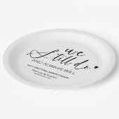 スタイリッシュに誓いを更新する結婚記念日 ペーパープレート (アングル)