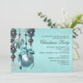 スタイリッシュのぶら下がったオーナメントクリスマスパーティー招待状 招待状 (スタンド正面)