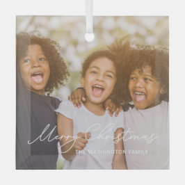 スタイリッシュのカスタム書写真クリスマスの装飾 ガラスオーナメント