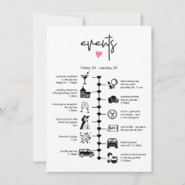 スタイリッシュのタイ結婚ムラインゲストの旅程の情報 アドバイスカード