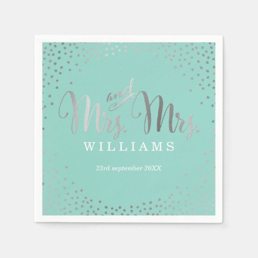 スタイリッシュの結婚テーブルのミニ紙吹雪造幣局 スタンダードカクテルナプキン (正面)