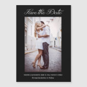 スタイリッシュの結婚婚約写真黒救日 マグネット招待状 (正面)