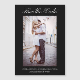 スタイリッシュの結婚婚約写真黒救日 マグネット招待状