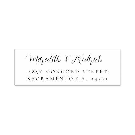 スタイリッシュの結婚差出人住所Chic Script セルフインキングスタンプ (デザイン)