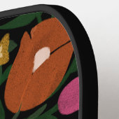 スタイリッシュはっきりしたカラフル花模様名（黒） ピックルボールラケット (左詳細)