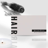 スタイリッシュはっきりしたタイポグラフィベージュ美容師 名刺