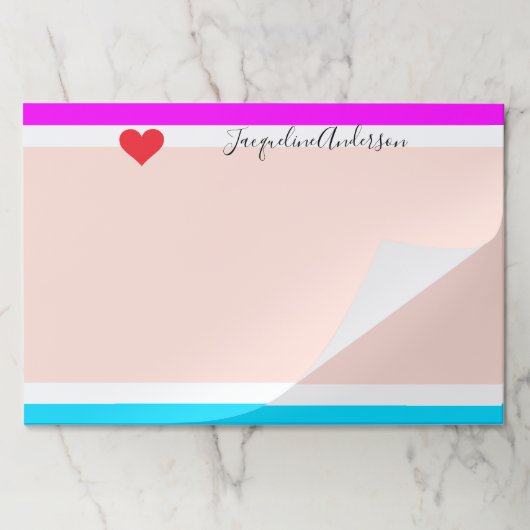 スタイリッシュはっきりしたモダンパーソナライズされた名シッカッコいいク ペーパーパッド (折り畳み)