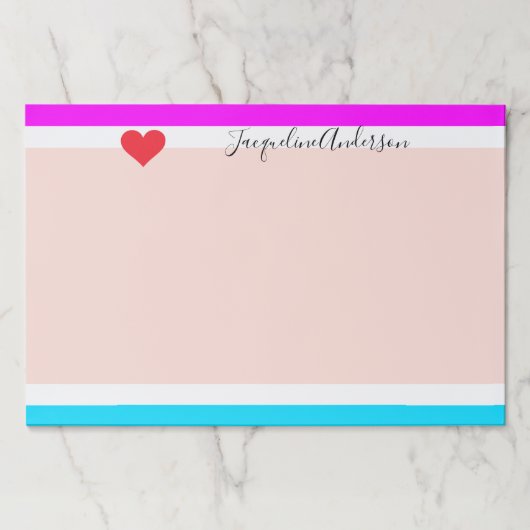 スタイリッシュはっきりしたモダンパーソナライズされた名シッカッコいいク ペーパーパッド (正面)