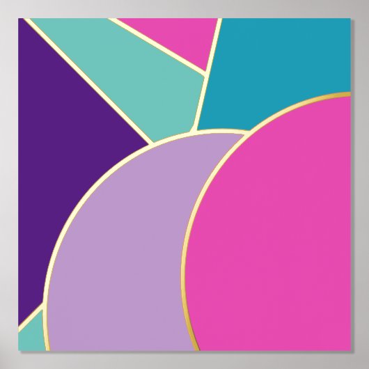 スタイリッシュはっきりしたモダン抽象芸術金ゴールド 箔ポスター (正面)