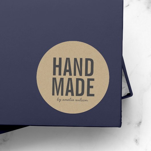 スタイリッシュはっきりした素朴手作りフェイククラフト ラウンドシール
