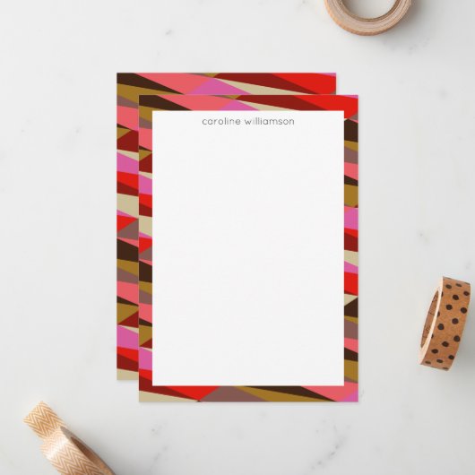 スタイリッシュはっきりした 60s幾何縁ど学パーソナライズされた  ノートカード (正面/裏面インサイチュ)