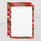 スタイリッシュはっきりした 60s幾何縁ど学パーソナライズされた  ノートカード (正面/裏面)