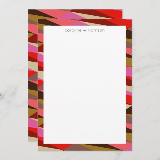 スタイリッシュはっきりした 60s幾何縁ど学パーソナライズされた  ノートカード (正面/裏面)