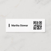 スタイリッシュはっきりしたScript Monogram白黒 スキニー名刺 (裏面)