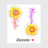 (スタイリッシュひまわり)名パーソナライズされた称 シール (シート)