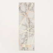 スタイリッシュひよかわいらしこバラ金ゴールドと白大理石 ヨガマット (正面)