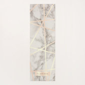 スタイリッシュひよかわいらしこバラ金ゴールドと白大理石 ヨガマット (裏面)