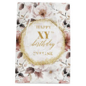 スタイリッシュほこりっぽいピンクウォーターカラー70誕生日抱き枕 ミディアムペーパーバッグ (裏面)