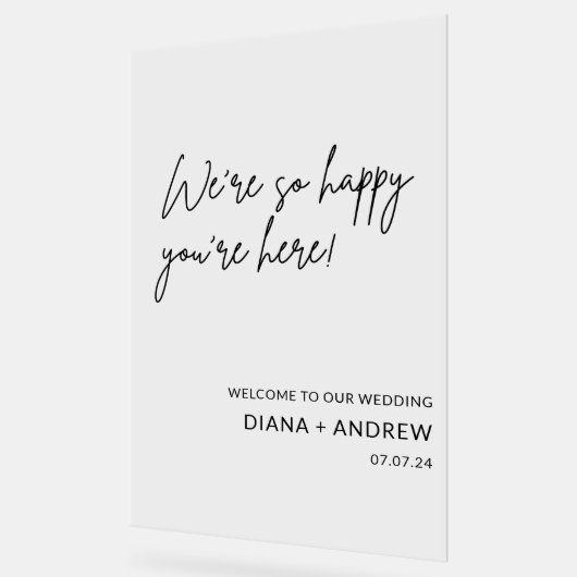 スタイリッシュようこそ書結婚道の標識 アクリルサイン (傾斜)