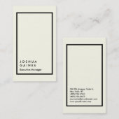 スタイリッシュアイボリーカラーのプレーンエレガントマネージャ 名刺 (正面/裏面)