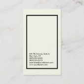 スタイリッシュアイボリーカラーのプレーンエレガントマネージャ 名刺 (裏面)