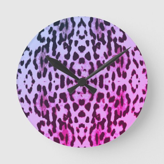 スタイリッシュアニマルプリント時計 ラウンド壁時計 (正面)