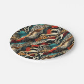 スタイリッシュアニマルプリント融合デザイン ペーパープレート (アングル)