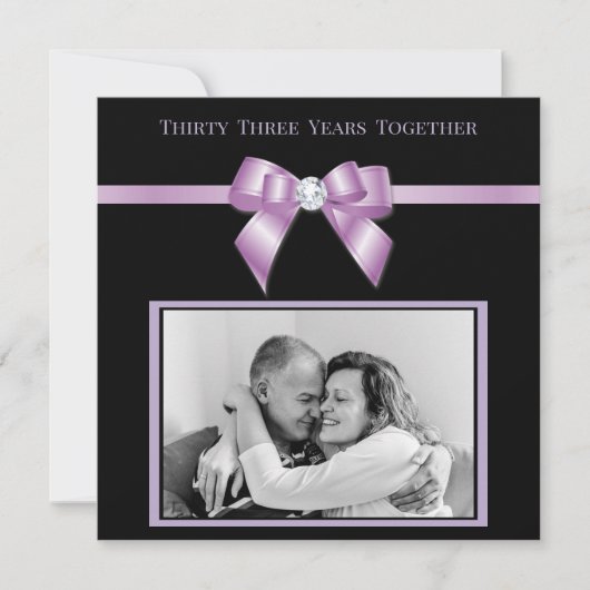 スタイリッシュアメジスト33結婚周年記念写真 招待状 (正面)