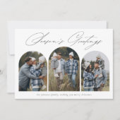 スタイリッシュアーチシーズンの挨拶ファミリー写真 シーズンカード (正面)