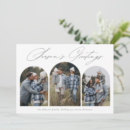 スタイリッシュアーチシーズンの挨拶ファミリー写真 シーズンカード (スタンド正面)