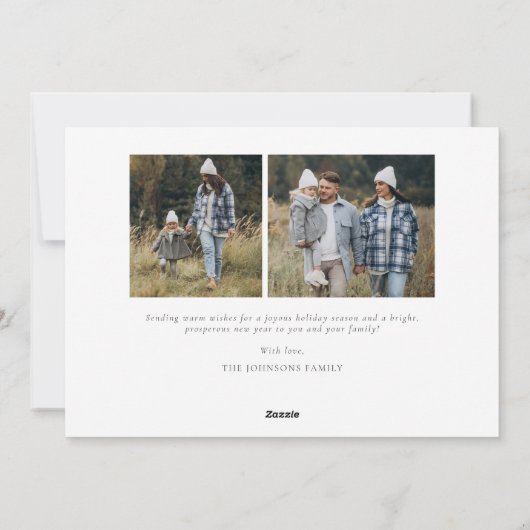 スタイリッシュアーチシーズンの挨拶ファミリー写真 シーズンカード (裏面)