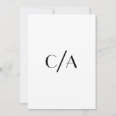 スタイリッシュアールデコタイポグラフィ結婚白黒 招待状 (裏面)