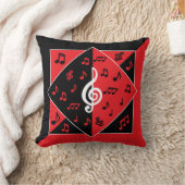 スタイリッシュアールデコノート赤白黒 クッション (ブランケット)