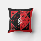 スタイリッシュアールデコノート赤白黒 クッション (裏面)