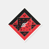 スタイリッシュアールデコノート赤白黒 スタンダードカクテルナプキン (角)