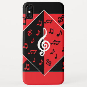 スタイリッシュアールデコノート赤白黒 iPhone XS MAXケース