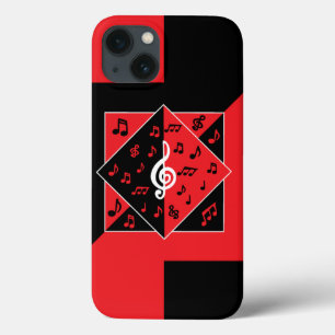 スタイリッシュアールデコノート赤白黒 iPhone 13ケース