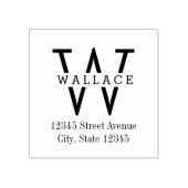 スタイリッシュイニシャルの木印 ラバースタンプ (インプリント)