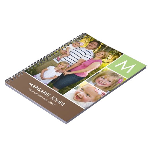 スタイリッシュイニシャルパーソナライズされた帳 ノートブック (左側)