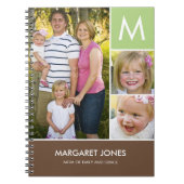 スタイリッシュイニシャルパーソナライズされた帳 ノートブック (正面)