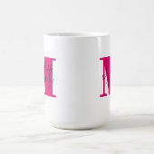 スタイリッシュイニシャル文字モノグラムと名前 コーヒーマグカップ (中央)