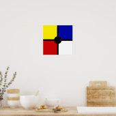 スタイリッシュインスパイアモンドリアンの色 ポスター (キッチン)