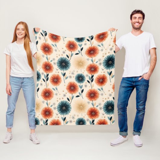 スタイリッシュインスパイアヴィンテージ花 フリースブランケット (インサイチュ)