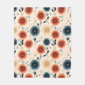 スタイリッシュインスパイアヴィンテージ花 フリースブランケット (正面)