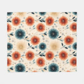 スタイリッシュインスパイアヴィンテージ花 フリースブランケット (正面(横))