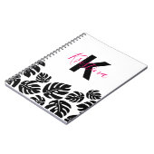 スタイリッシュエキゾチック黒モンス葉テラパーソナライズされたズ ノートブック (左側)