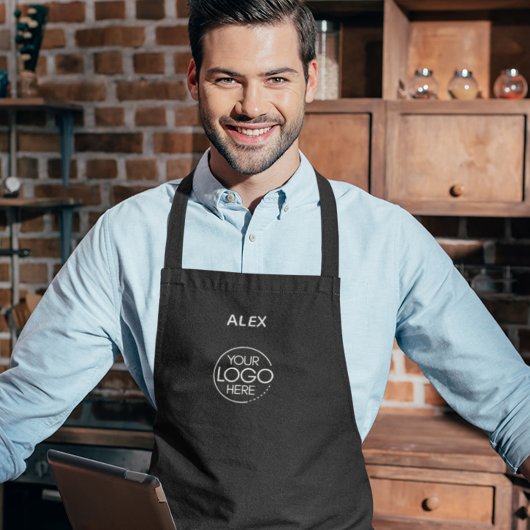 スタイリッシュエレガントなブラック企業ロゴ保護 エプロン
