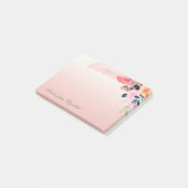 スタイリッシュエレガントガーリー水色の花 ポストイット (アングル)