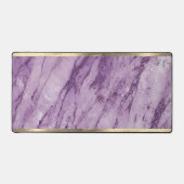 スタイリッシュエレガントガーリー金ゴールドパープルマーブルモノグラム デスクマット (正面)